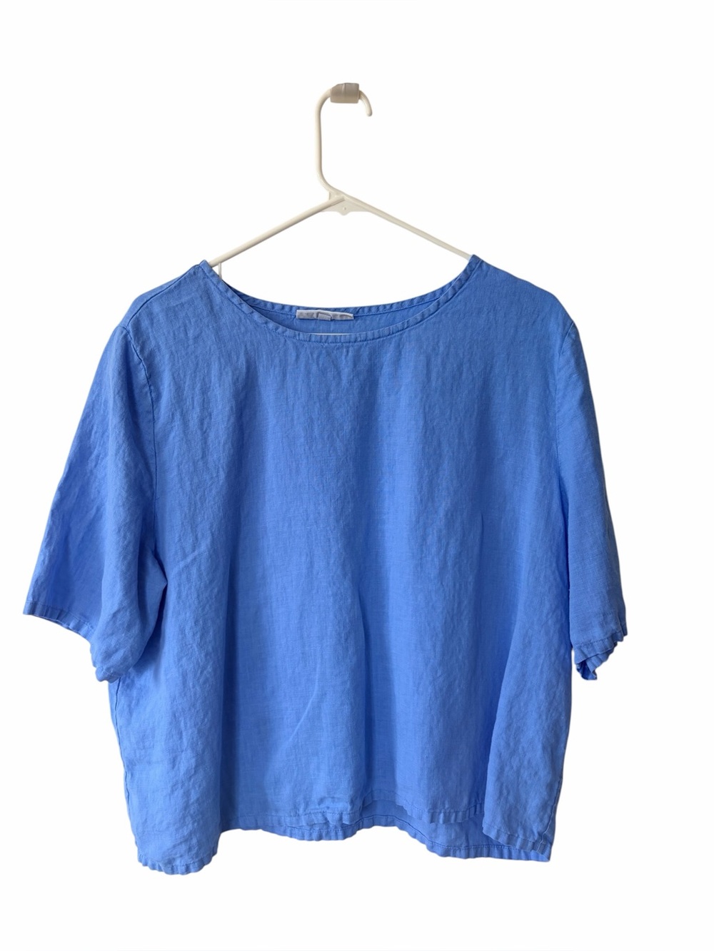 Bryn Walker Blue Women’s Relaxed Linen Top Medium boxy Lagenlook